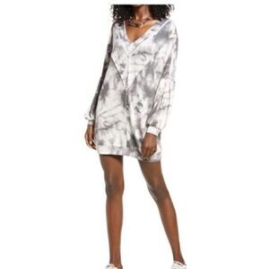 Open Edit Black Tie Dye Mini Dress Small NWT